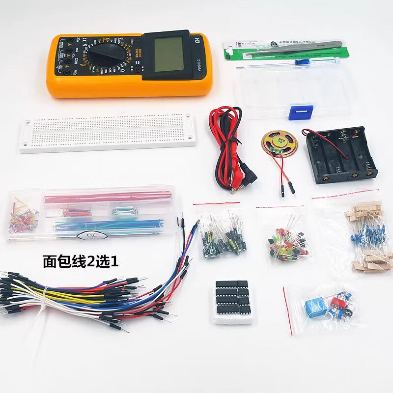 Womu 面包板散件 Beginner Breadboard Electronics Project Kit, 555 Integrated Circuit, 130 Examples, 140 Boxed Wires