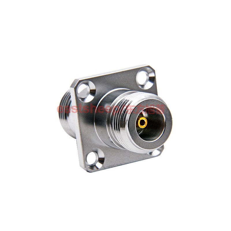 Eastsheep Stainless Steel N-Type Adapter N-KFKG N-Female to N-Female 4-Hole Flange Waterproof Ring 18G 1 piece