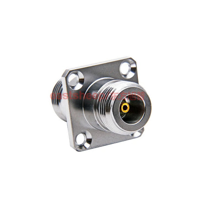 Eastsheep Stainless Steel N-Type Adapter N-KFKG N-Female to N-Female 4-Hole Flange Waterproof Ring 18G 1 piece