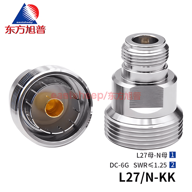 Eastsheep RF Adapter L27/N-KK L27 Female to N Female NM Broadcasting Engineering Application DC-6G 1-pack