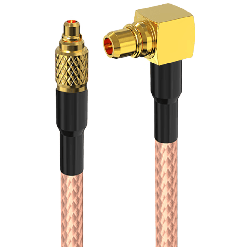 MMCX to MMCX adapter cable, RG316 shielded high-temperature resistant coaxial extension jumper cable, male to MMCX bent male, 2 meters, SX-MMCX/MMCX-JJW-2