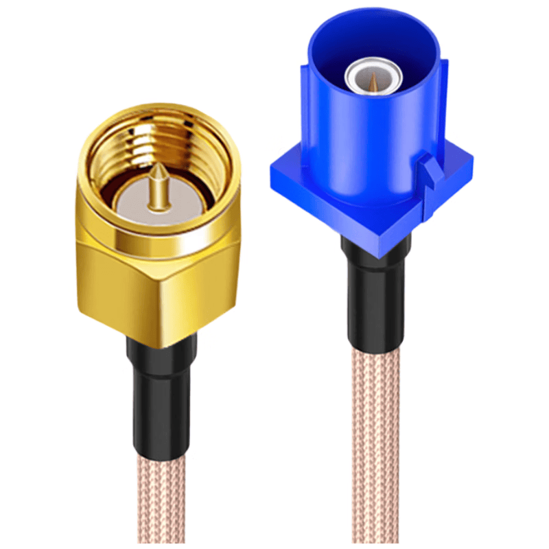Fakra to SMA male RF adapter cable RG316 coaxial shielded high-temperature resistant cable GPS antenna extension cable 50 ohms 0.5m SX-NB402