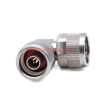 Eastsheep high-frequency adapter, stainless steel, N-JWJG, N-type right-angle bend male to N-male connector, 0-18G, 1 piece per pack.