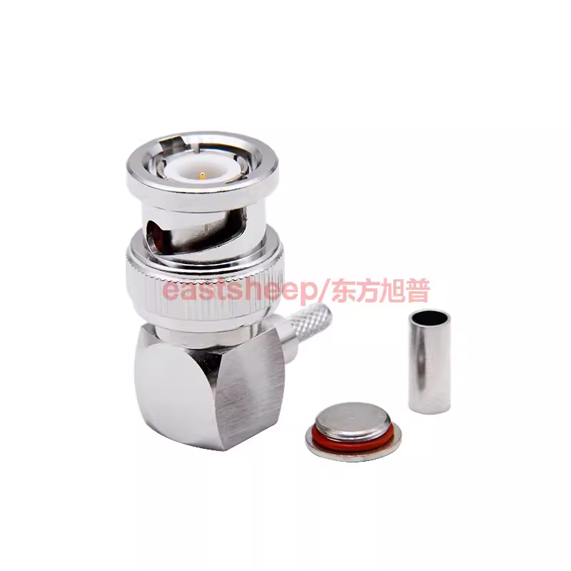 Eastsheep RF connector BNC-C-JW-1.5 Q9/BNC right-angle male connector, compatible with RG316 cable DC-4G.