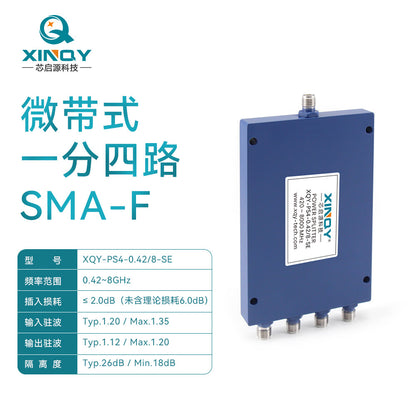 XINQY 1-to-4 Microstrip Power Divider 420-8000MHz SMA RF Splitter 2.4G 5.8G/8G 0.42-8GHz