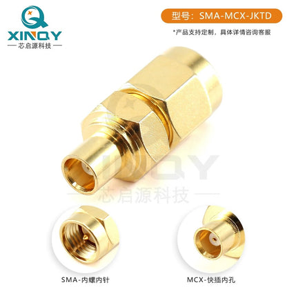 XINQY SMA-MCX-JK Test Adapter DC-6G Gold-Plated Male/Female Coaxial Adapter, SMA Male to MCX Male/5pcs