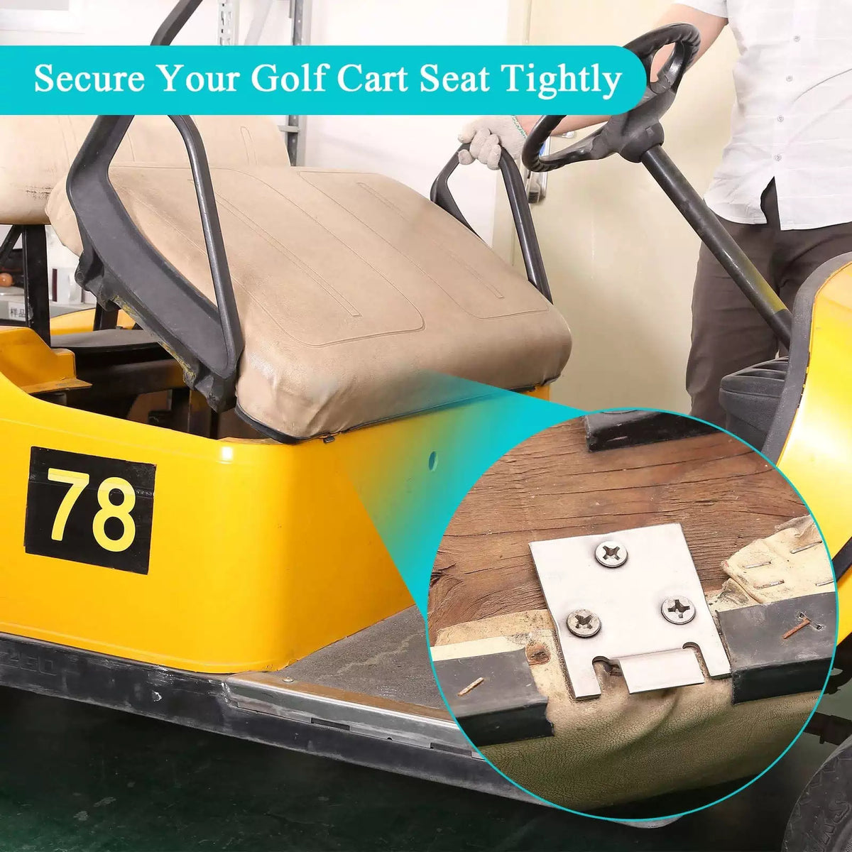 10L0L Golf Cart Seat Bottom Hinge Plate Fits for 1995-up EZGO TXT &... [5]