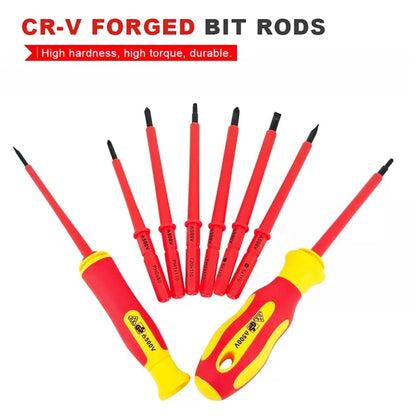 10Pcs Interchangeable Blade VDE Insulated Screwdriver Set with Case Magnetic 500V Home and Professional Use Electricians Tools [2]