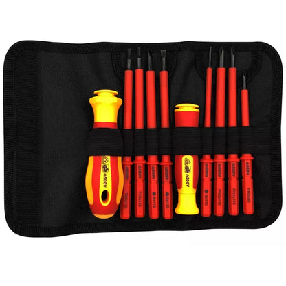 10Pcs Interchangeable Blade VDE Insulated Screwdriver Set with Case Magnetic 500V Home and Professional Use Electricians Tools [7]