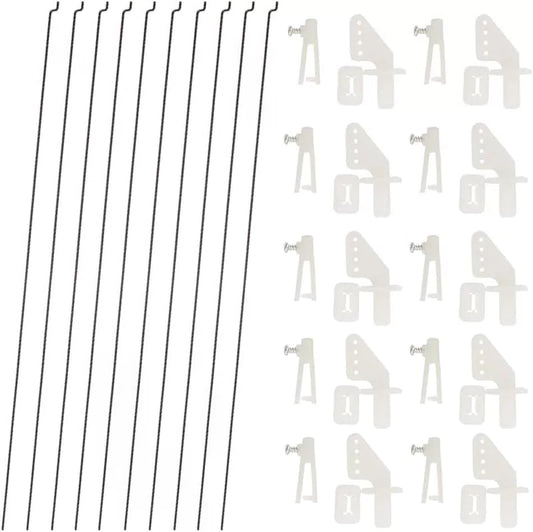 10 PCS 0.047x10.24" Steel Pushrods And 10 Nylon 0.79x0.43" Lock on... [1]