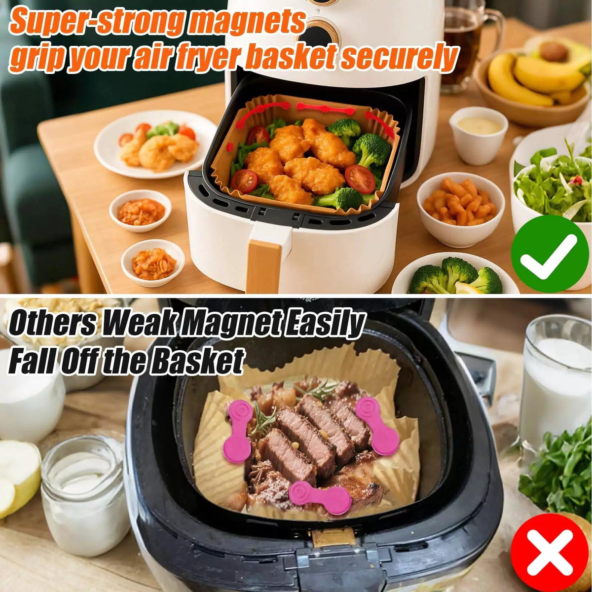 12PCS Air Fryer Magnets Silicone Buckle for Parchment 12 pcs hexagonal shape [5]