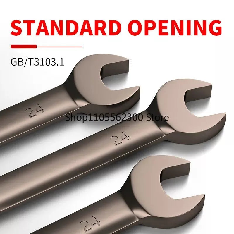 12pcs/6pcs Dual-use Ratchet Head Quick Wrench Set Hardware Tools 72 Teeth Wholesale 180 Degree Rotation [5]