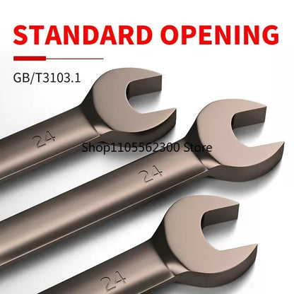 12pcs/6pcs Dual-use Ratchet Head Quick Wrench Set Hardware Tools 72 Teeth Wholesale 180 Degree Rotation [5]