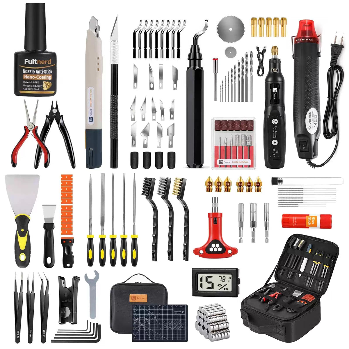 142Pcs 3D Printer Tools Kit with 4-Layer Slotted Case, Printer... [1]