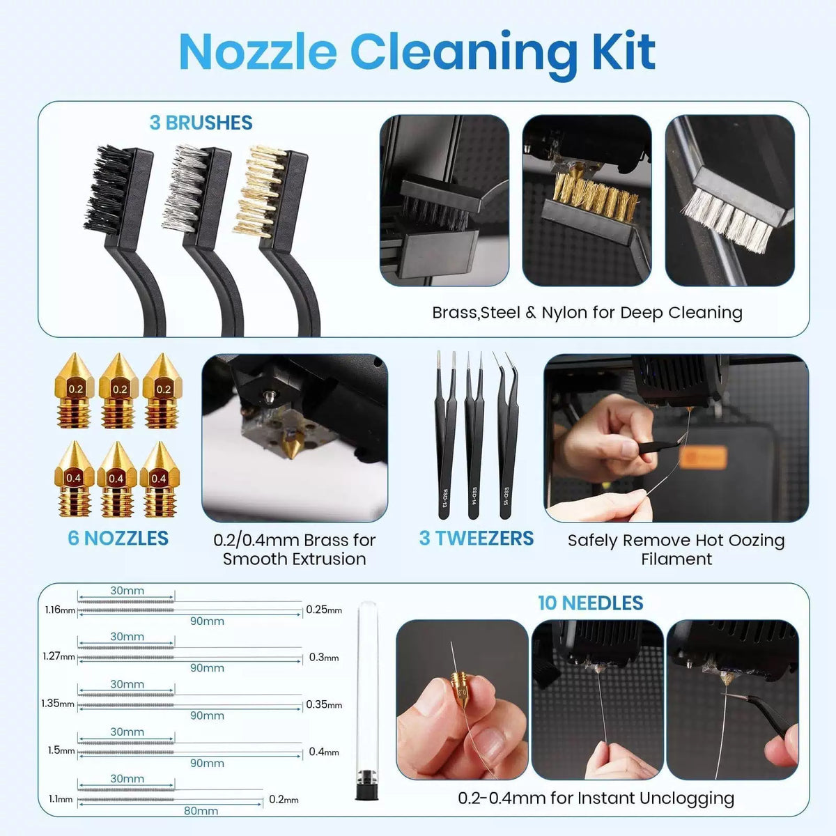142Pcs 3D Printer Tools Kit with 4-Layer Slotted Case, Printer... [9]