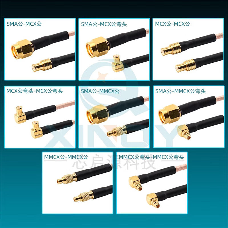 XINQY Coaxial Communication Feeder Cable SMA/MCX/MMCX RF Connector 0-6G Antenna Equipment Interconnection MMCX Male Connector - MMCX Male Connector 0.2m/3 pieces