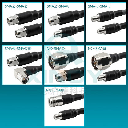 XINQY SMA/N High-Power Low-Loss Stable Phase RF Cable 18G Test Grade Cable Assembly High-Frequency Interconnect SMA Male Connector - SMA Male Elbow; 1.5m