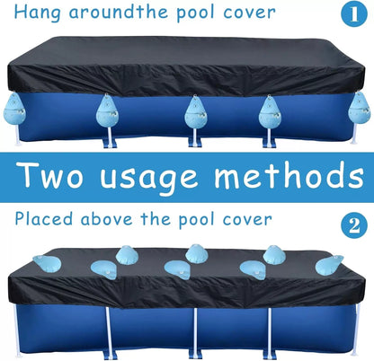16 Pack Pool Cover Weights with Hooks, PVC Tarp Hanging Bags for Light Blue [6]