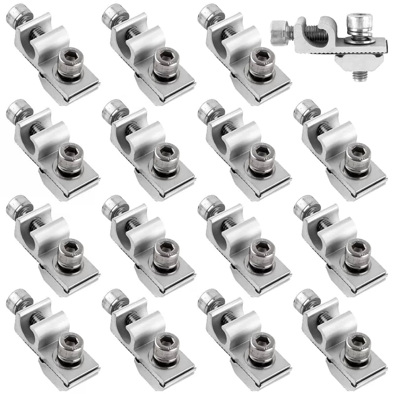 16 Pcs Solar Panel Grounding Lugs, Stainless Steel, Silver, Mount Silver [1]