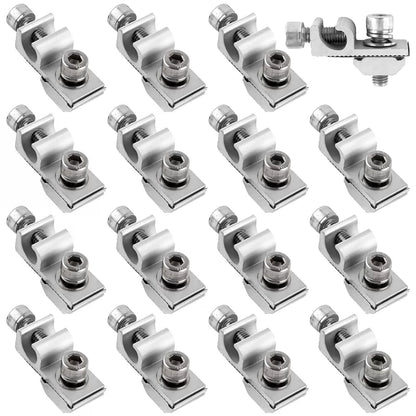 16 Pcs Solar Panel Grounding Lugs, Stainless Steel, Silver, Mount Silver [1]