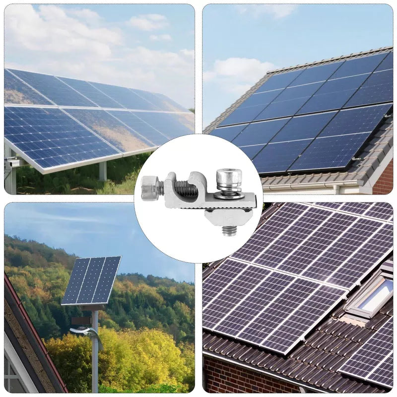 16 Pcs Solar Panel Grounding Lugs, Stainless Steel, Silver, Mount Silver [7]