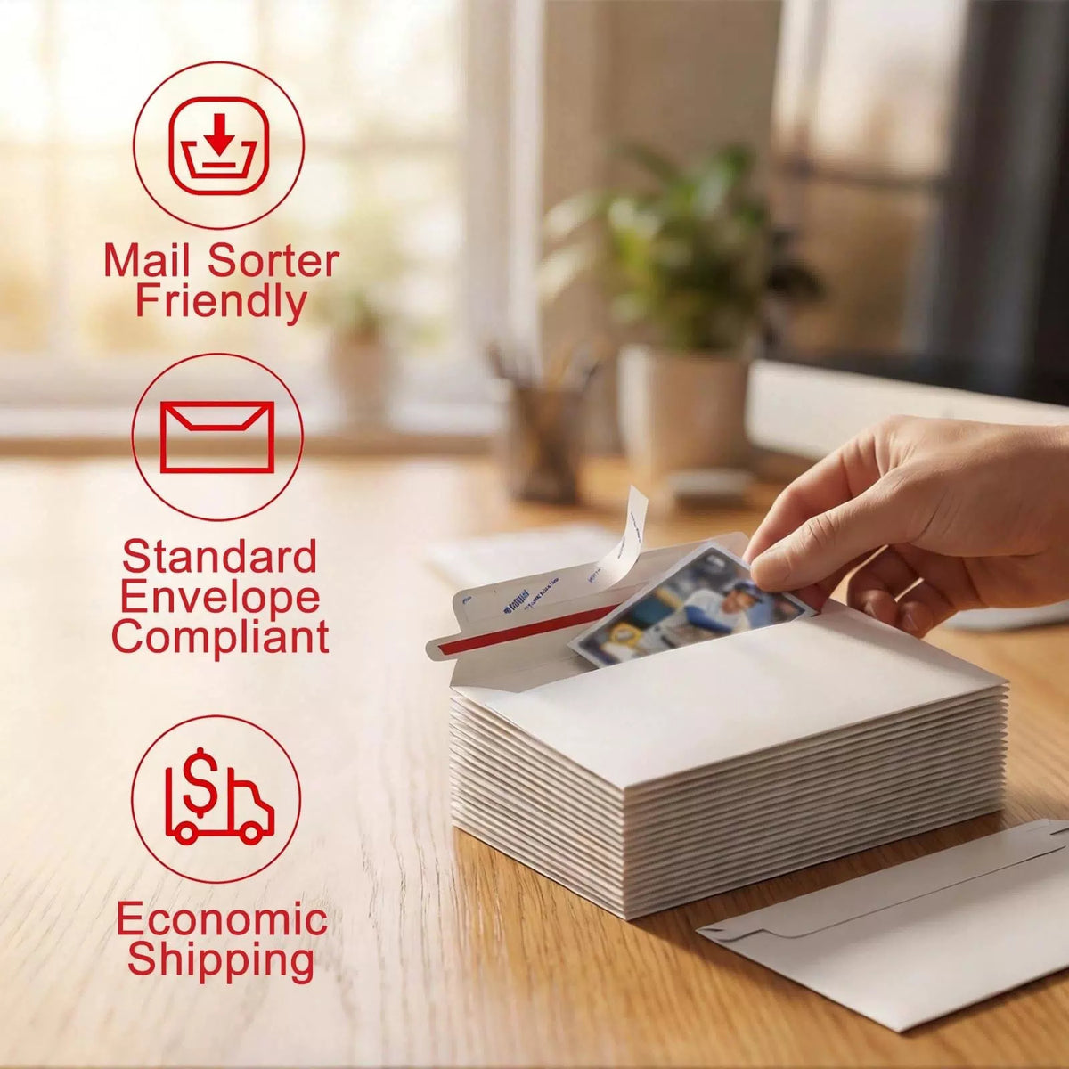 180 Pack Rigid Card Envelopes for Trading 7 x 4.3 x 0.1 inches, White [2]