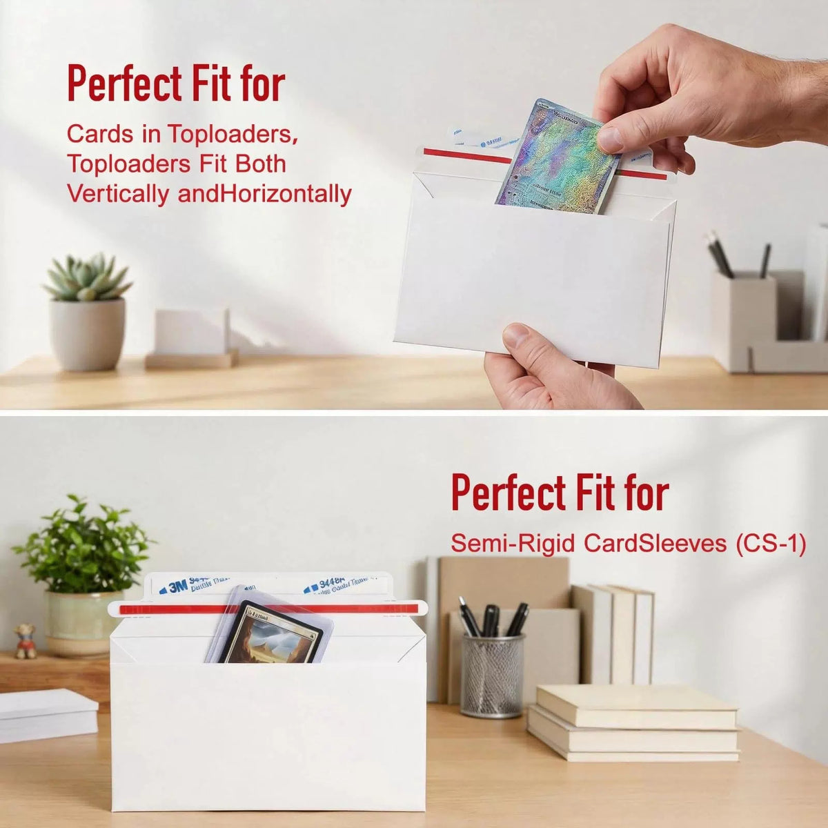 180 Pack Rigid Card Envelopes for Trading 7 x 4.3 x 0.1 inches, White [3]