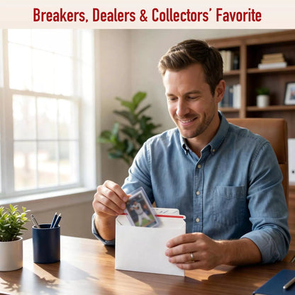 180 Pack Rigid Card Envelopes for Trading 7 x 4.3 x 0.1 inches, White [6]