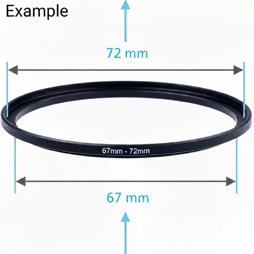 18Pcs 67-82mm Metal Step Up Down Filter Ring Adapter Set Compatible Black [3]