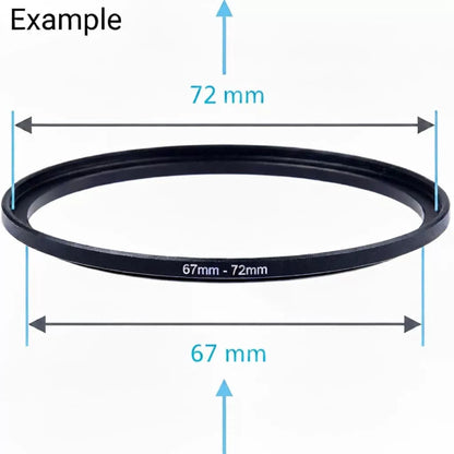18Pcs 67-82mm Metal Step Up Down Filter Ring Adapter Set Compatible Black [3]