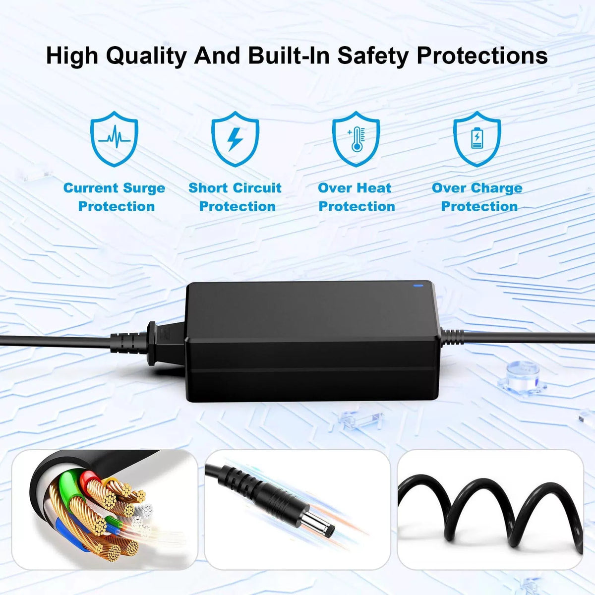 19V Power Supply Adapter 3.42A 65W AC/DC Converter Transformer 100V~240V AC... [5]