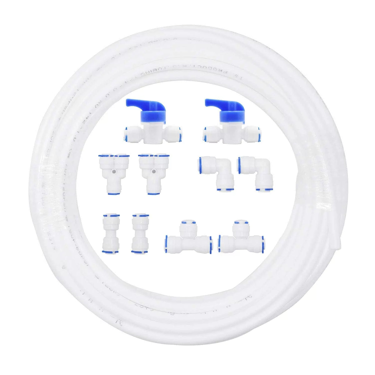 1/4" OD Quick Connect Push in to 32 ft tube + 10 pcs Connector, White [1]