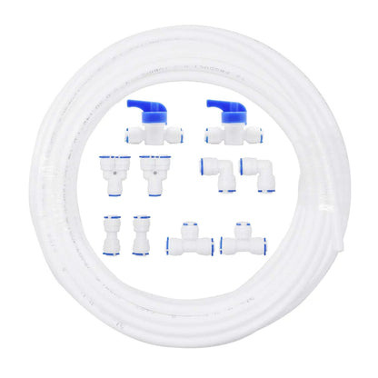 1/4" OD Quick Connect Push in to 32 ft tube + 10 pcs Connector, White [1]