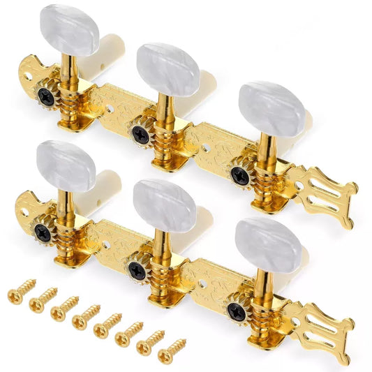 1 Pair 3L3R Classical Guitar Tuning Pegs Keys, Tuners Machine Gold [1]