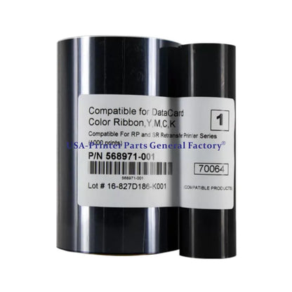 1 Set 568971-001 Ribbon & Film For Datacard SR200 SR300 PR90 YMCK -1000 Prints [2]