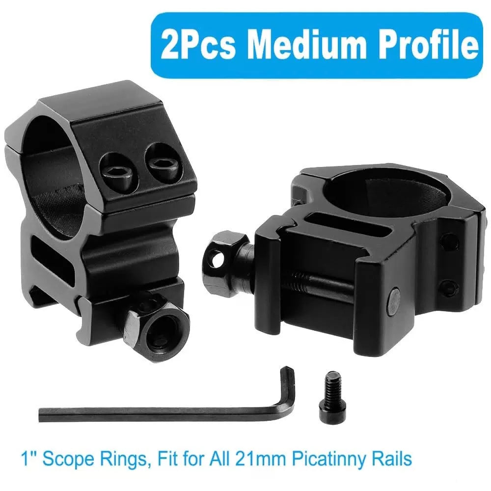 1'' Scope Rings, LONSEL 2Pcs High Profile & Medium 1 Inch Black [3]