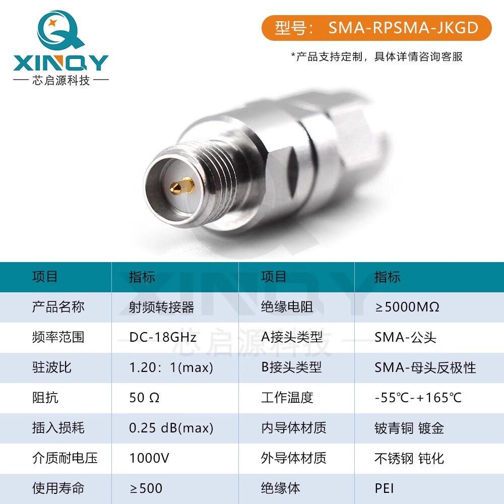 XINQY 18G Coaxial Adapter, SMA Male to Female, Reverse Polarity Adapter, External Thread to Internal Thread, SMA-JK, Internal Thread to External Thread to Internal Thread