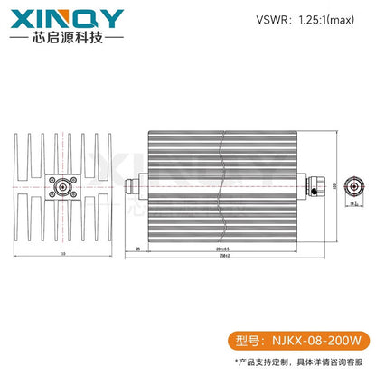 XINQY 0-8G N-type RF coaxial attenuator, 6dB operating frequency 0-8GHz, 150W power capacity.