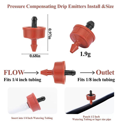 200Pcs 1 GPH Pressure Compensating Irrigation Spot 1/4 inch, 1 200PCS [2]
