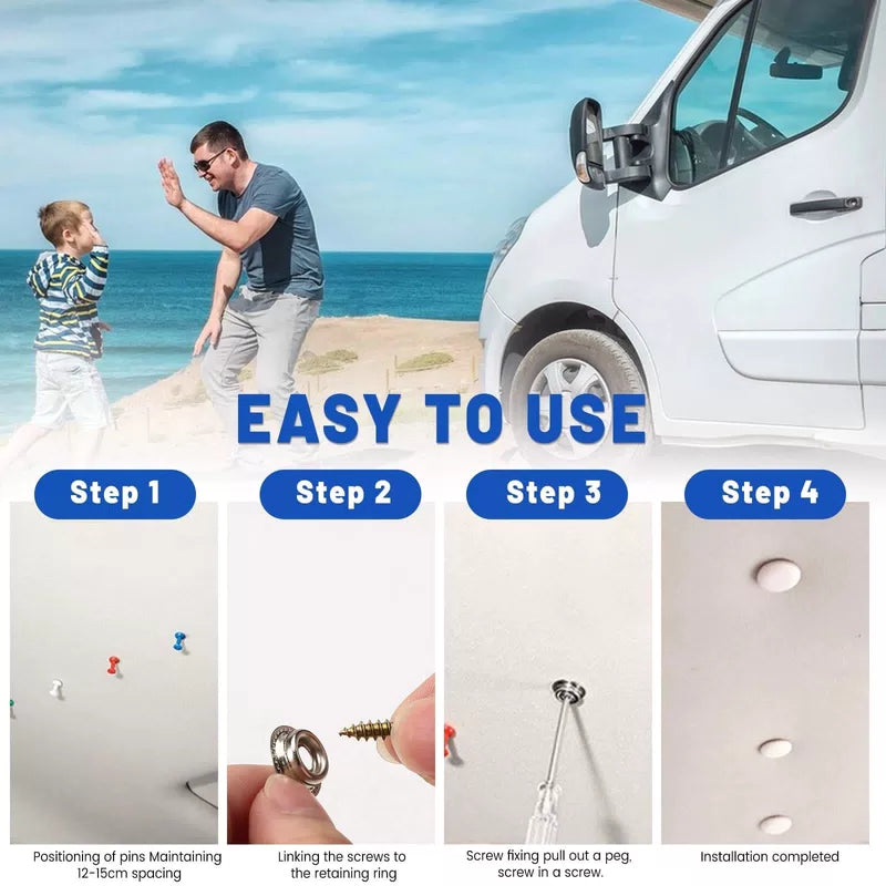 202 Pieces Car Roof Headliner Repair Button Kit, Ceiling Fabric Beige [4]