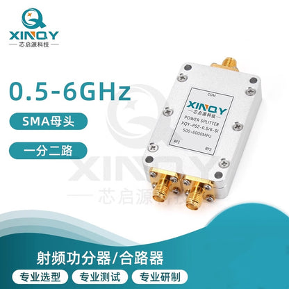 XINQY 0.5-6G SMA RF Microstrip Power Divider 2.4G/5.8G 1-to-2 WiFi Test Distribution/Combining 0.42GHz-6GHz (High Bandwidth)