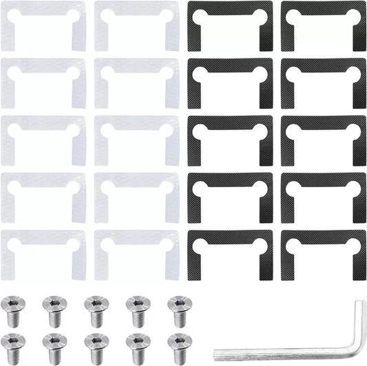 20Pcs Glass Shower Door Hinge Gasket Replacement, Grid black, transparent [1]
