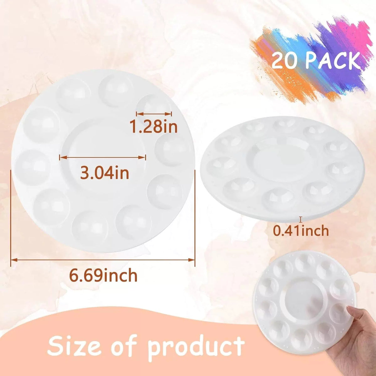 20 Pack Paint Tray Palettes for Kids, Plastic White Students,... [2]