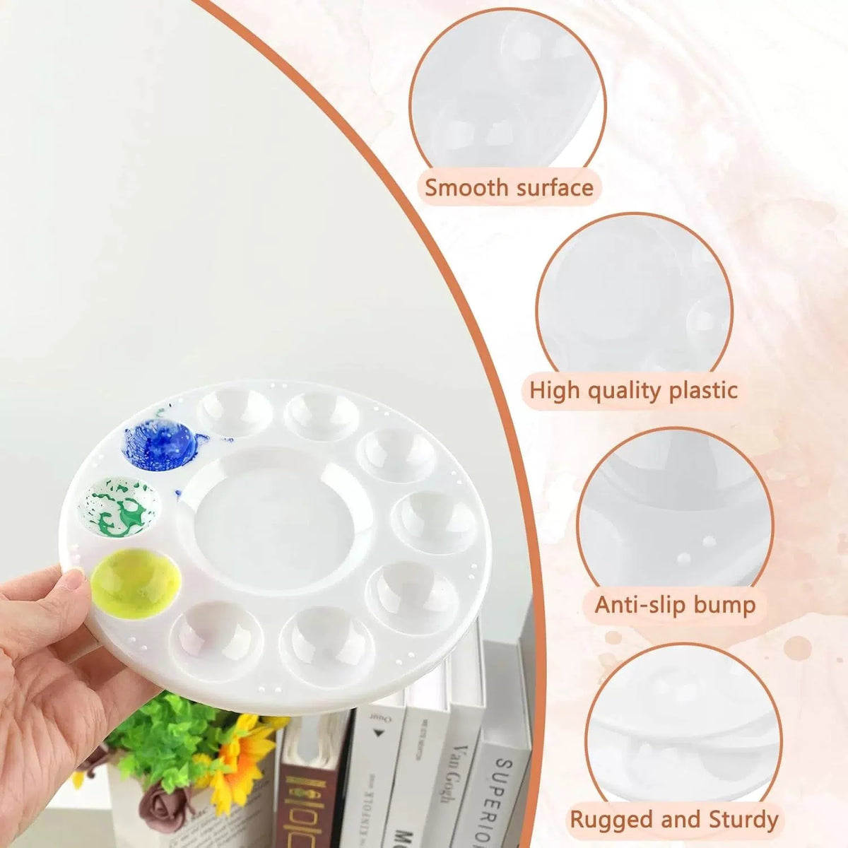 20 Pack Paint Tray Palettes for Kids, Plastic White Students,... [3]