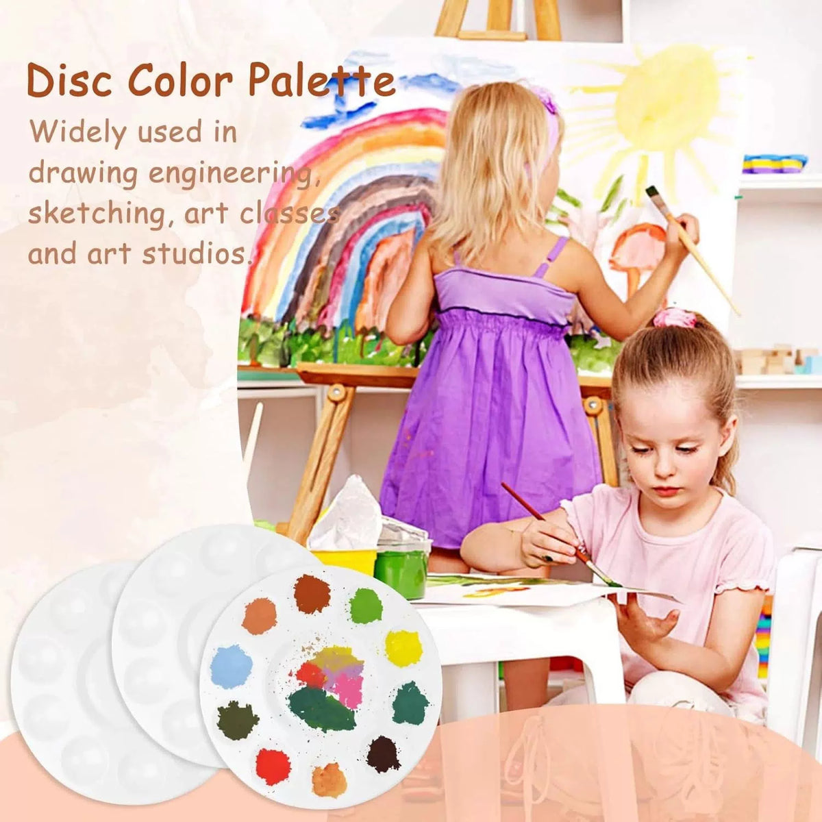 20 Pack Paint Tray Palettes for Kids, Plastic White Students,... [5]