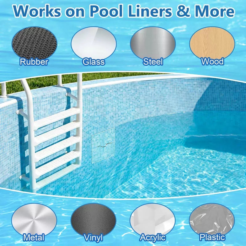 20pcs Self-Adhesive Underwater Vinyl Pool Patch Kit - 4in x Clear [5]