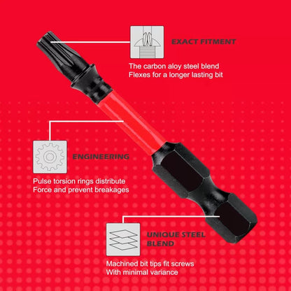 21-Piece Bit Set S2 Industrial-Grade Steel, 50mm Length, Torx/Hollow Torx 60mm Extension Rod, Impact-Resistant and Deformation-Resistant, Transparent Storage Box, Easy to Carry, Suitable for Outdoor A [5]