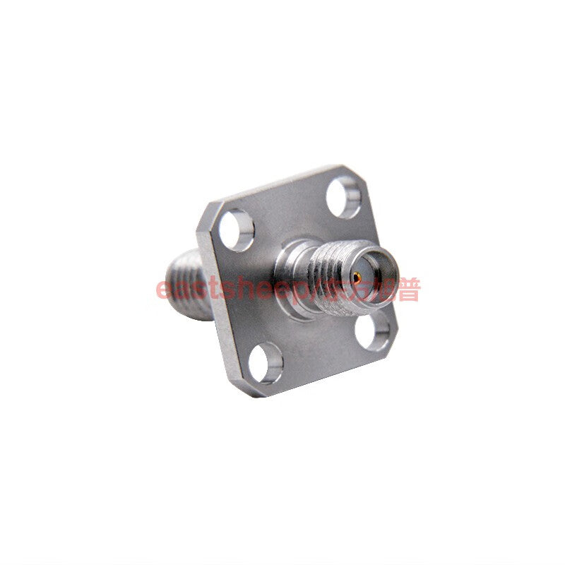 Eastsheep High Frequency Test Adapter SSMA-KFKG-1 Stainless Steel SSMA Female to Female Adapter with 4-Hole Flange 18G (1 unit)
