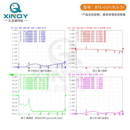 XINQY Bias Tee SMA RF Bias Converter 0.01-8.5G DC Powered Coaxial Power Supply Box 0.01-8.5G