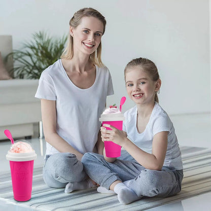 2PCS Slushie Maker Cup, Quick Frozen Magic Cups for Homemade 350ML, Blue+Pink [7]